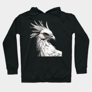 Secretary bird drawing Hoodie